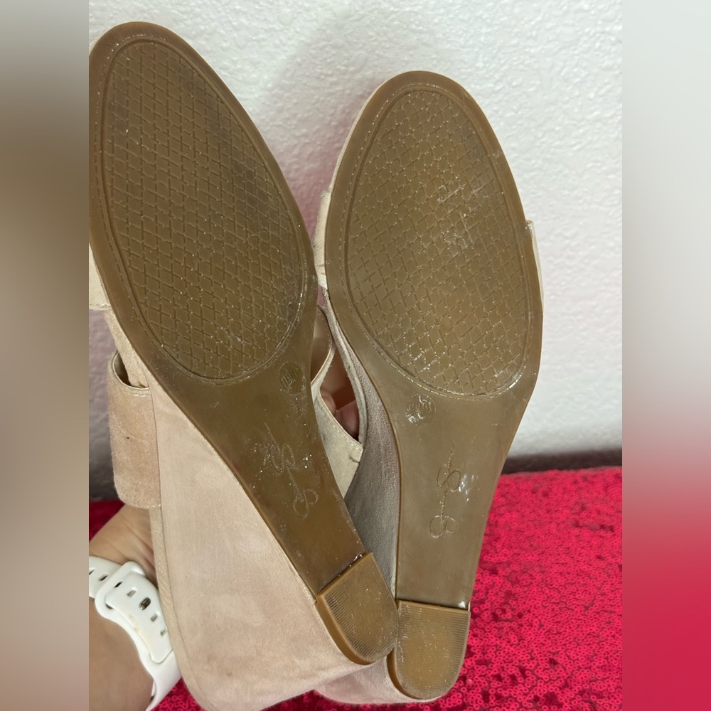 JESSICA SIMPSON 🌟 Beige Suede Slip-On Platform Mules (Women’s Size 11) - Picture 7 of 12